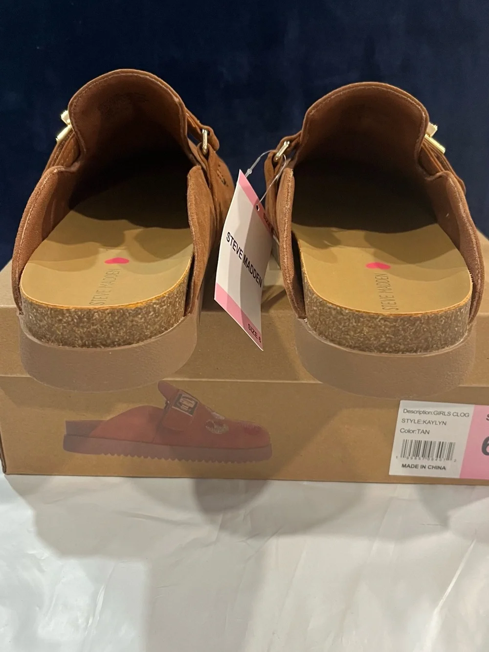 Steve Madden Girls Kaylyn Rhinestone Clogs Tan Size 6 New in Box